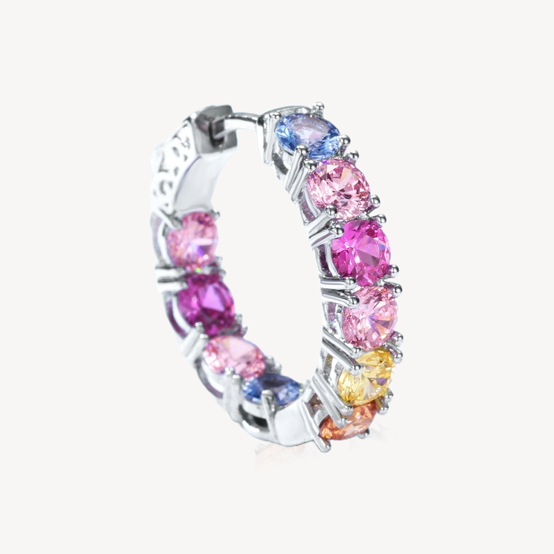 Sterlingsilber Diamant Regenbogen-Ohrringe
